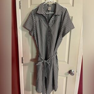 Blair Checkered Collar Dress with Tie XL